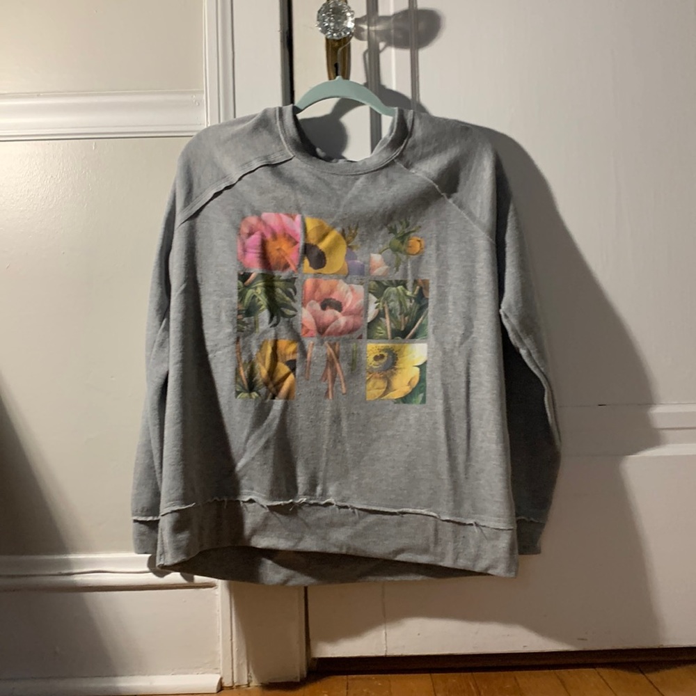 Worn a few times, floral, gray, super soft, and rustic vibe